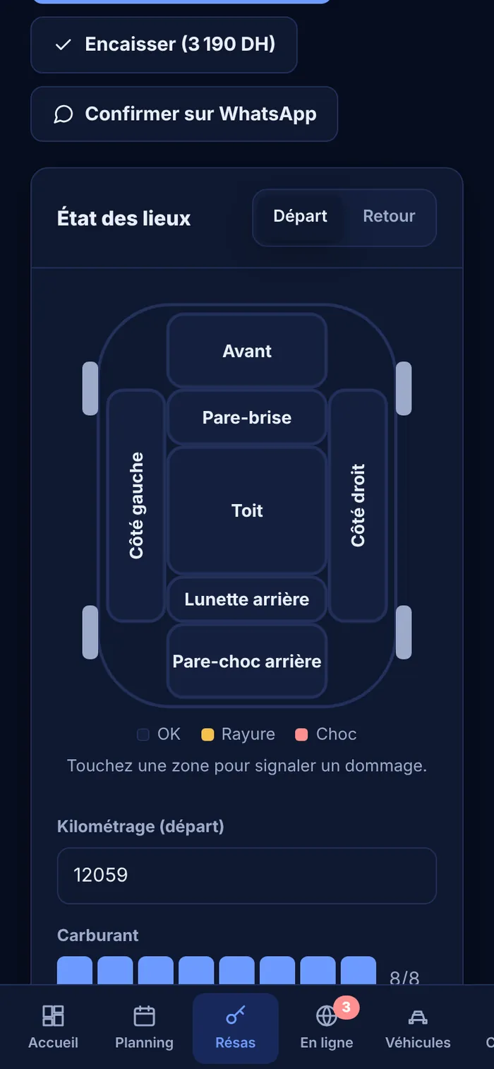 État des lieux sur téléphone sur téléphone